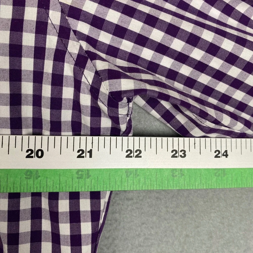 J.Crew Thompson Gingham Wrinkle Free Button Down Shirt Mens L 16-16.5 Purple‎